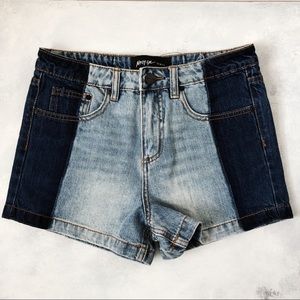 Nasty Gal Two Tone Denim Shorts